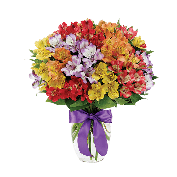Image of Peruvian Lily Rainbow Bouquet
