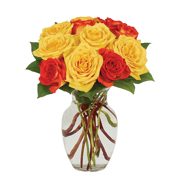 Image of Yellow & Orange Rose Bouquet